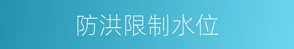 防洪限制水位的同义词