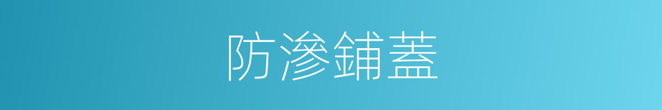 防滲鋪蓋的同義詞