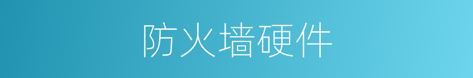 防火墙硬件的同义词