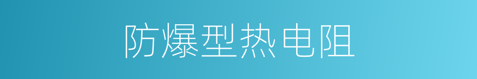 防爆型热电阻的同义词