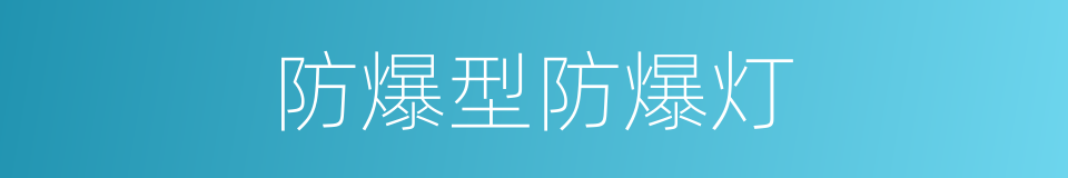 防爆型防爆灯的同义词