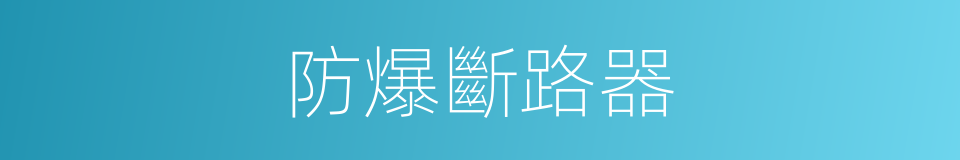 防爆斷路器的同義詞