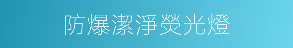 防爆潔淨熒光燈的同義詞