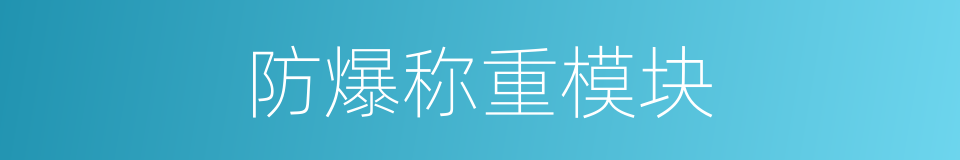 防爆称重模块的同义词