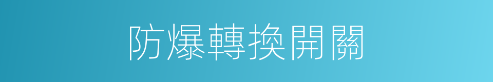 防爆轉換開關的同義詞