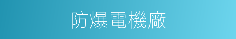 防爆電機廠的同義詞