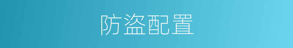 防盜配置的同義詞