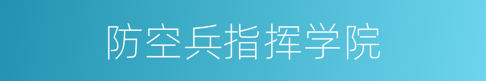 防空兵指挥学院的同义词