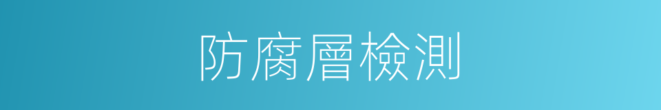防腐層檢測的同義詞