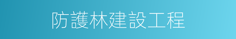 防護林建設工程的同義詞