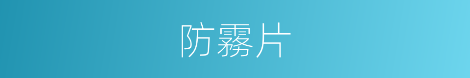 防霧片的同義詞