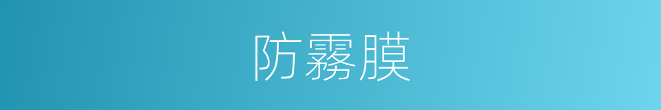 防霧膜的同義詞