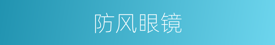 防风眼镜的同义词