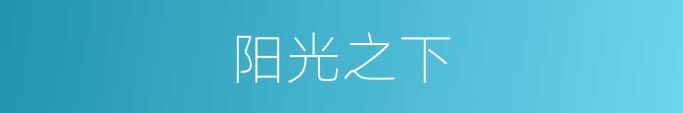 阳光之下的同义词