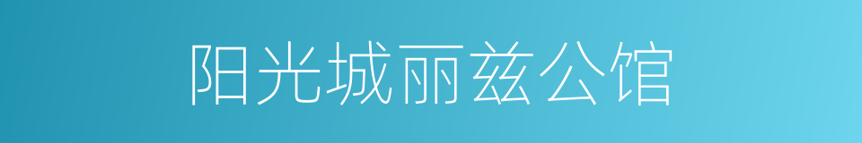 阳光城丽兹公馆的同义词