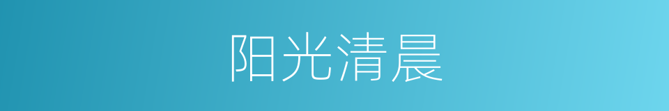 阳光清晨的同义词