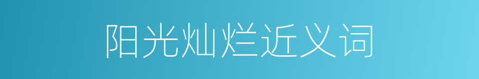 阳光灿烂近义词的同义词