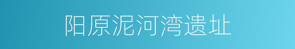 阳原泥河湾遗址的同义词