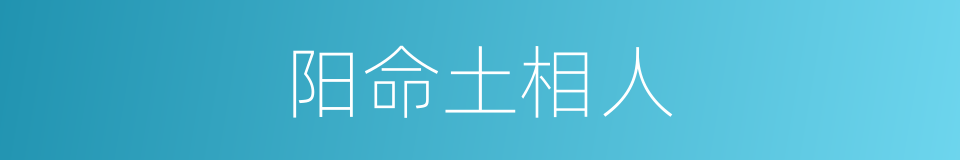 阳命土相人的同义词