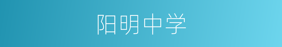 阳明中学的同义词