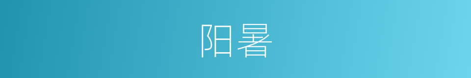 阳暑的意思