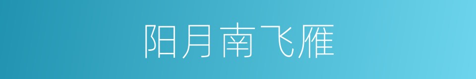 阳月南飞雁的同义词