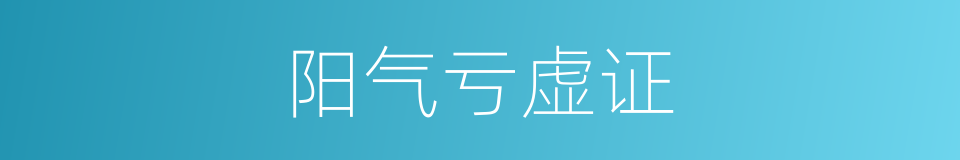 阳气亏虚证的同义词