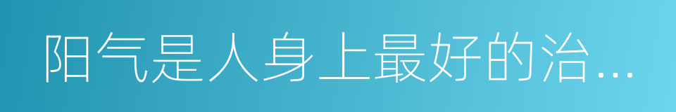 阳气是人身上最好的治病良药的同义词