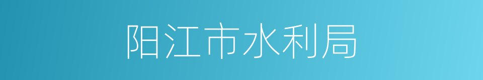 阳江市水利局的同义词