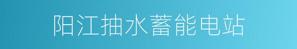 阳江抽水蓄能电站的同义词