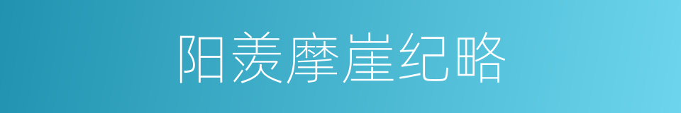 阳羡摩崖纪略的同义词