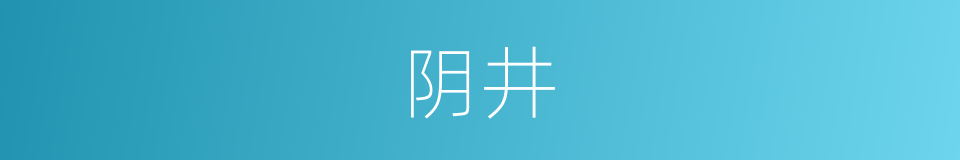 阴井的意思