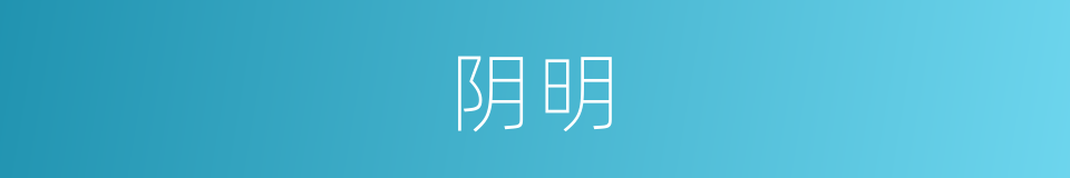 阴明的意思