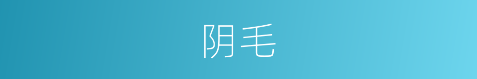 阴毛的意思