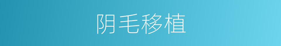 阴毛移植的同义词