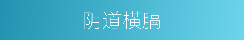 阴道横膈的同义词