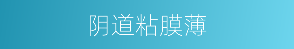 阴道粘膜薄的同义词