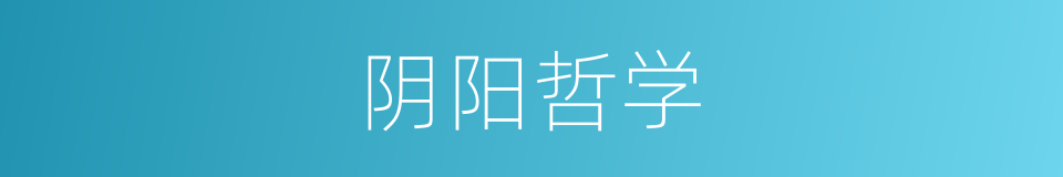 阴阳哲学的同义词