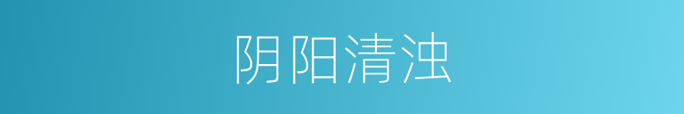 阴阳清浊的同义词