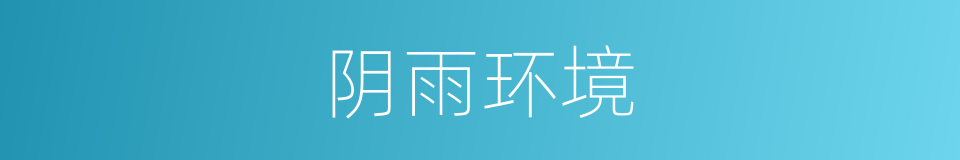 阴雨环境的同义词