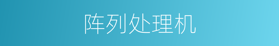 阵列处理机的同义词