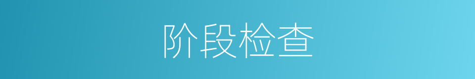阶段检查的同义词