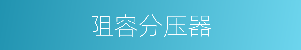 阻容分压器的同义词