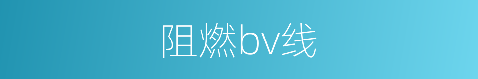 阻燃bv线的同义词