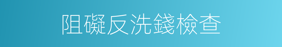 阻礙反洗錢檢查的同義詞