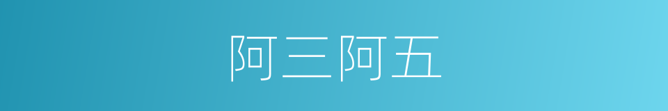 阿三阿五的同义词