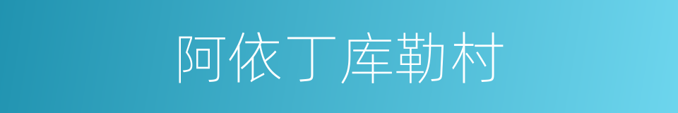 阿依丁库勒村的同义词