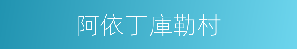 阿依丁庫勒村的同義詞