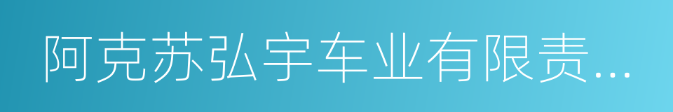 阿克苏弘宇车业有限责任公司的同义词