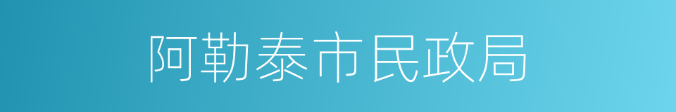 阿勒泰市民政局的同义词